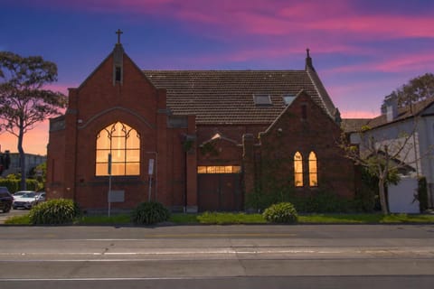Property building, Facade/entrance, Place of worship, Sunset