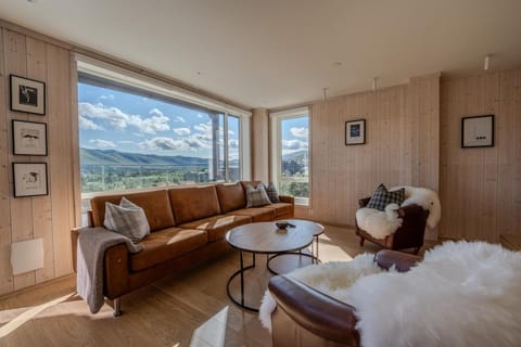 Natural landscape, Living room, Seating area, Mountain view