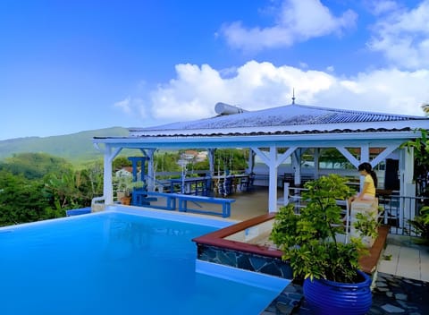 Property building, Living room, Swimming pool