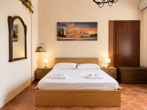 Bed, Bedroom, towels, air conditioner