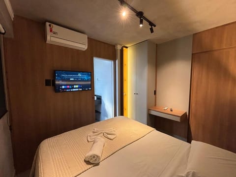Bed, TV and multimedia, Bedroom, wardrobe, air conditioner