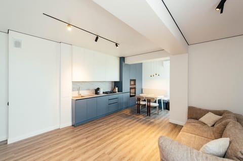Kitchen or kitchenette, Living room, Seating area, Dining area, stove
