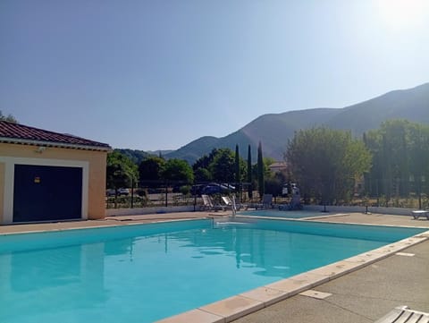 Mountain view, Swimming pool, sunbed