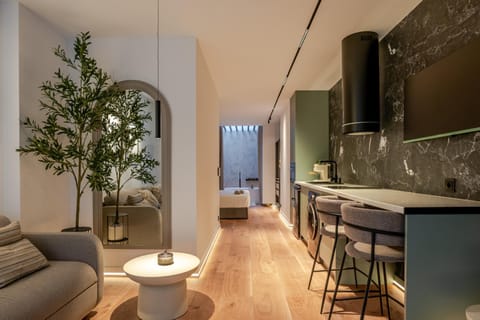 Kitchen or kitchenette, Living room, Dining area