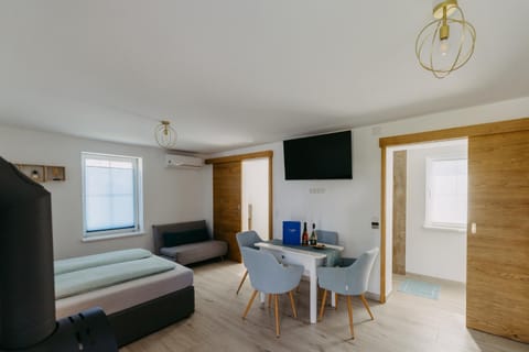 Bed, TV and multimedia, Living room, Photo of the whole room, Bedroom