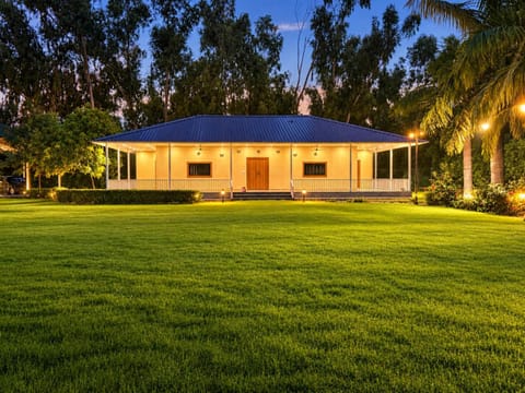 Property building, Night, Garden, Garden view