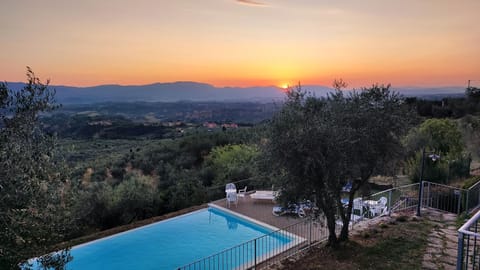 Pool view, Swimming pool, Swimming pool, Sunset