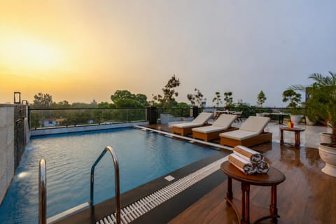 Swimming pool, Sunset