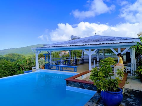 Property building, Living room, Swimming pool