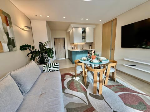 Kitchen or kitchenette, Living room, Dining area
