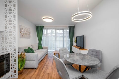 Bed, TV and multimedia, Living room, Seating area, Dining area