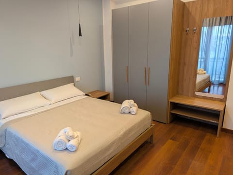 Bed, Photo of the whole room, Bedroom, towels, wardrobe