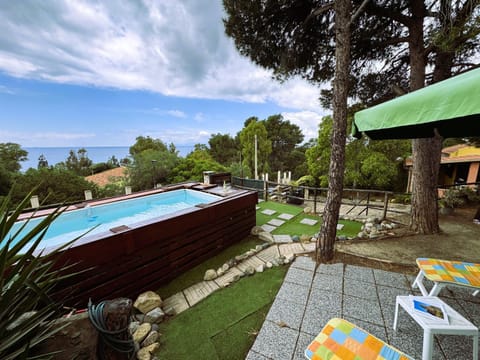 Patio, Natural landscape, Garden, Garden view, Mountain view, Pool view, Sea view, Swimming pool, sunbed