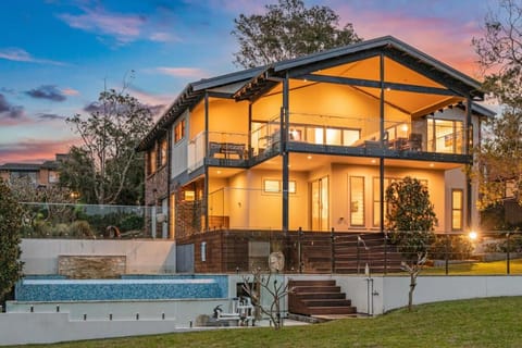 Property building, Night, Pool view, Swimming pool