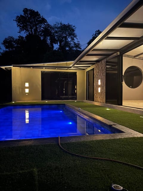 Property building, Night, Pool view, Swimming pool
