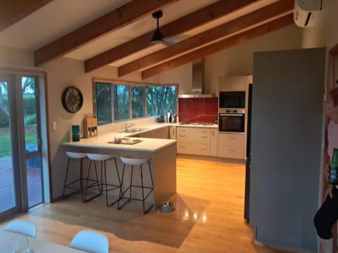 Dining area, dishwasher, oven, stove