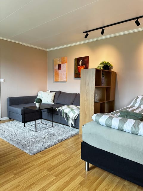 Bed, Living room, Seating area