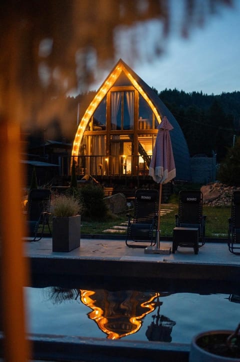 Property building, Night, Natural landscape, Swimming pool
