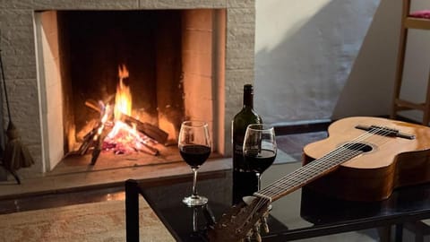 Living room, fireplace