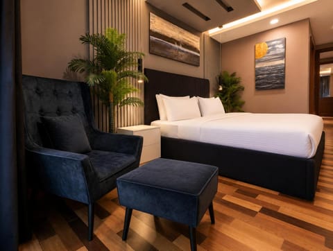 Bed, Living room, Photo of the whole room, Seating area, Bedroom