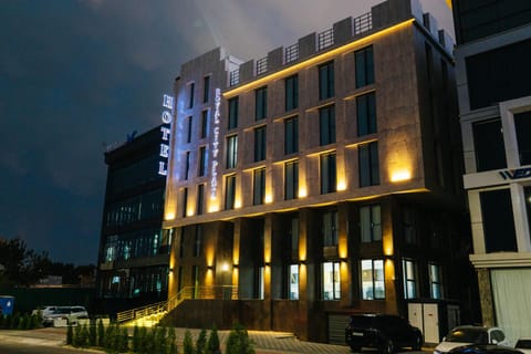 Property building, Night, Parking