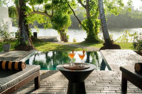 Natural landscape, Garden, Garden, Food and drinks, Garden view, Pool view, River view, Swimming pool