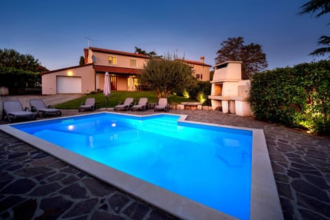 Property building, Night, Swimming pool