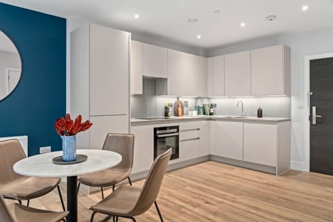 Kitchen or kitchenette, oven, stove