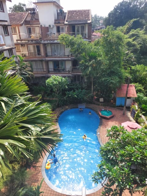 Property building, Patio, Spring, Garden, Garden view, Pool view, Swimming pool, Swimming pool