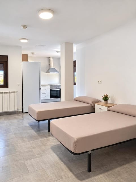 Bed, Kitchen or kitchenette, Living room, Photo of the whole room, Bedroom