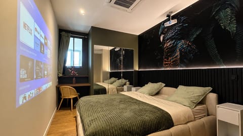 Bed, Bedroom, air conditioner