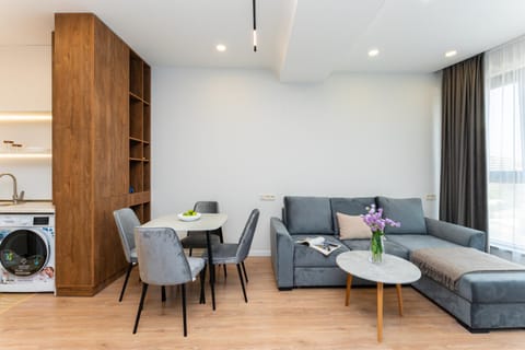 Living room, Seating area, Dining area, washing machine