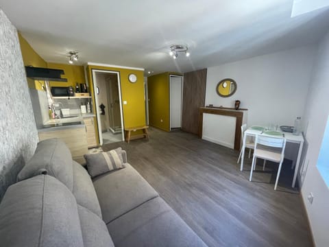 Kitchen or kitchenette, Living room, Seating area, stove