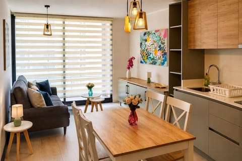 Kitchen or kitchenette, Living room, Dining area