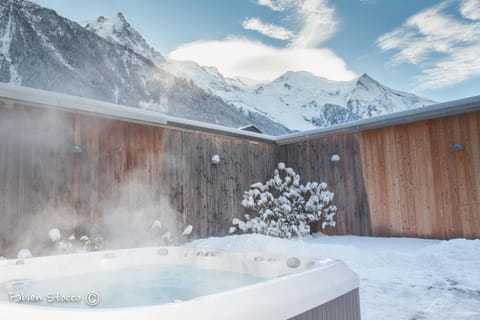 Property building, Winter, Hot Tub, View (from property/room), Landmark view, Mountain view