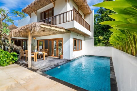 Property building, Patio, Day, View (from property/room), Balcony/Terrace, Garden view, Pool view, Swimming pool