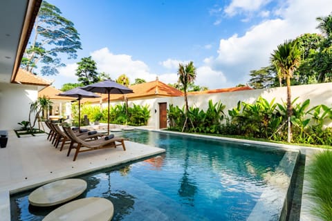 Swimming pool, sunbed