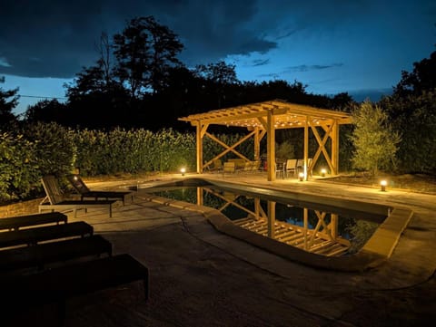 Property building, Living room, Swimming pool