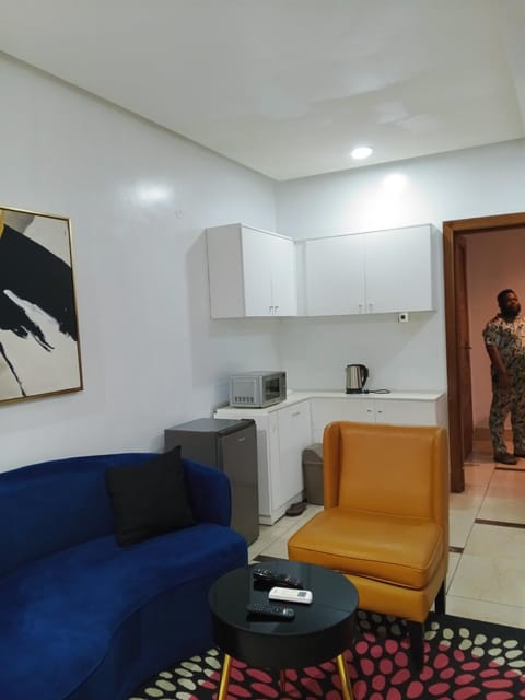 Kitchen or kitchenette, Living room, Seating area, oven