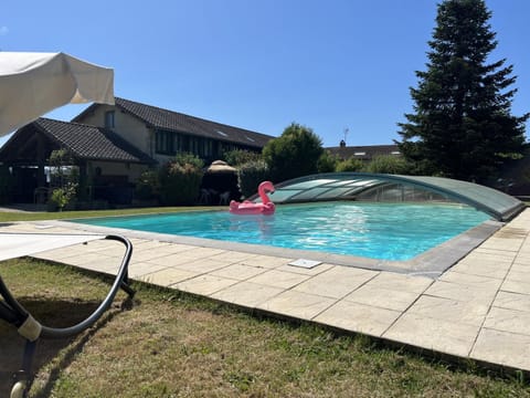 Property building, Living room, Swimming pool