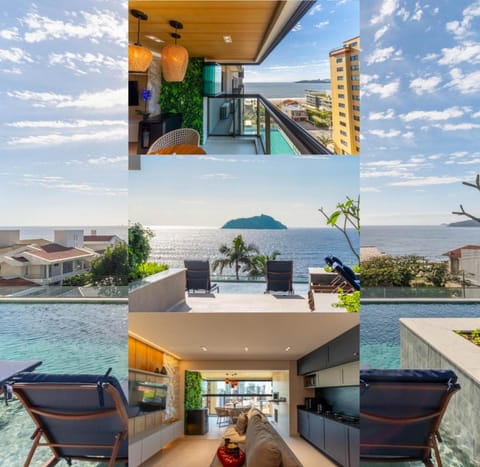 View (from property/room), Living room, Dining area, Sea view, Swimming pool, sunbed