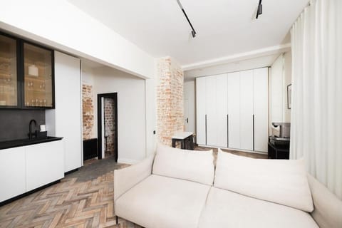 Kitchen or kitchenette, Living room, Seating area