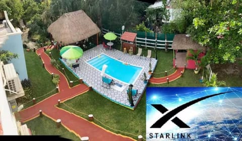 Natural landscape, Garden, Pool view, Swimming pool
