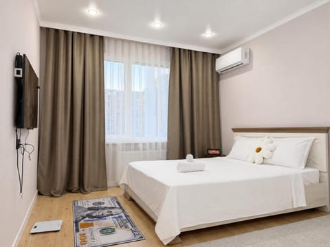 Bed, TV and multimedia, Photo of the whole room, Bedroom, towels, air conditioner