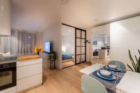 Bed, Kitchen or kitchenette, Living room, Photo of the whole room, Seating area, Dining area, Bedroom, oven, stove