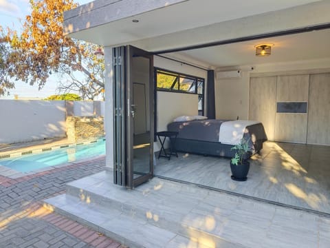 Bed, Natural landscape, Pool view, Swimming pool