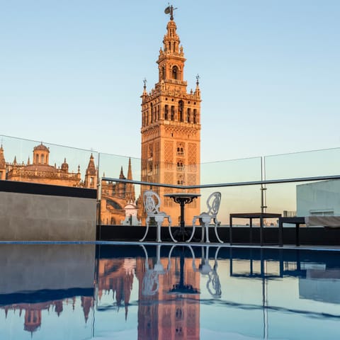Balcony/Terrace, Landmark view, Pool view, Swimming pool
