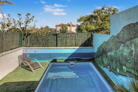 Property building, Living room, Swimming pool