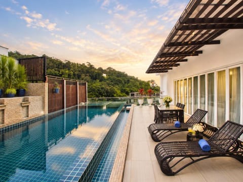 Natural landscape, Pool view, Swimming pool, sunbed