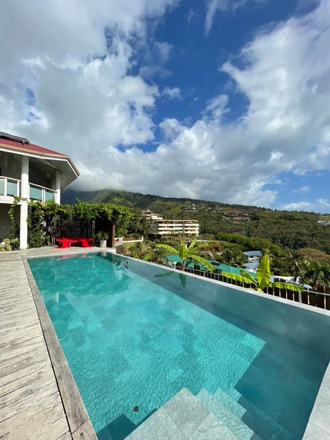 Mountain view, Swimming pool, sunbed